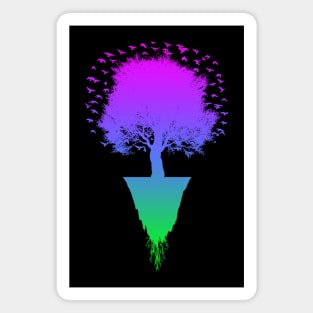 Colorful Tree Silhouette Magnet